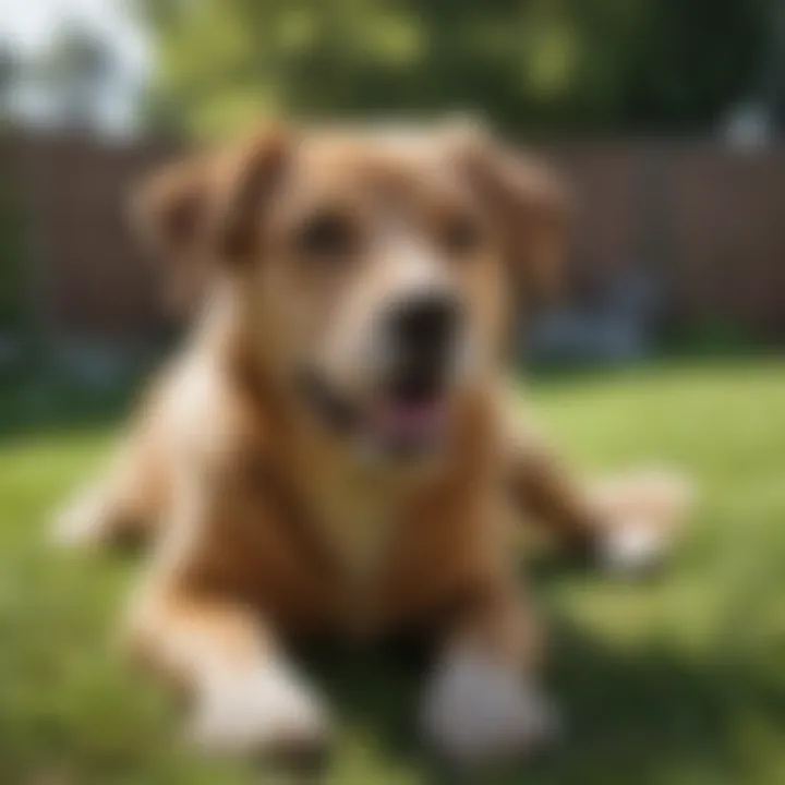 Happy dog playing in the yard, free from discomfort