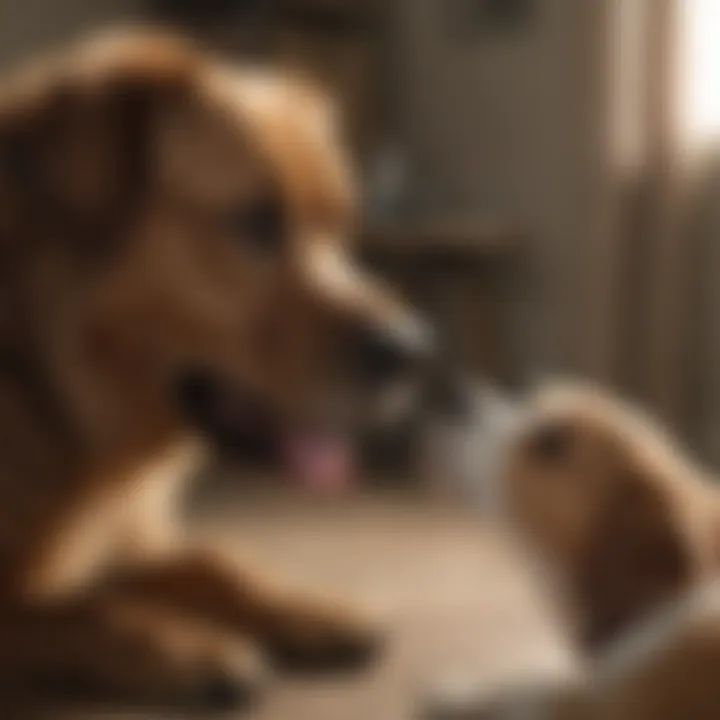 Veterinarian consulting with a dog owner about gastrointestinal health