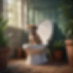 Puppy in a designated potty area outdoors