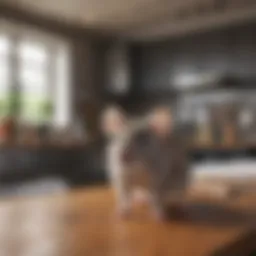 Signs of mouse activity in a kitchen