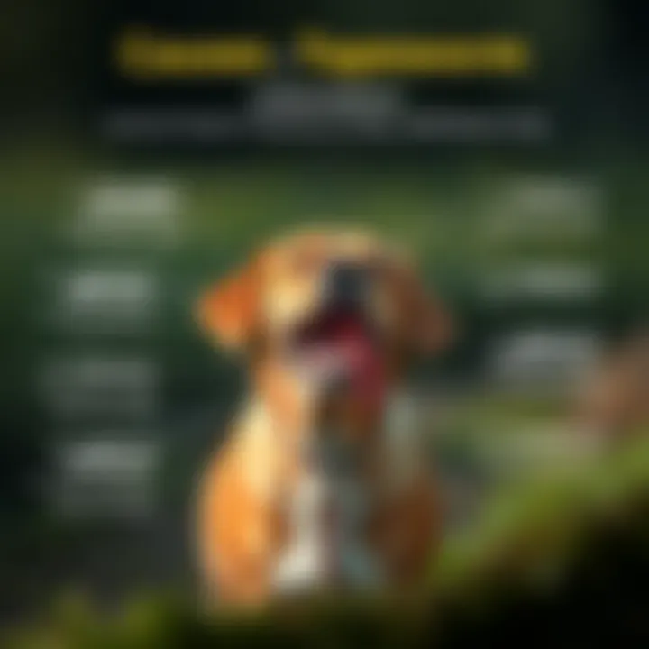 Graphic illustration showing common causes of tapeworms in dogs