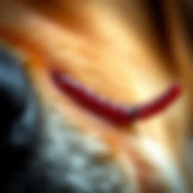 Close-up of tapeworm segments on a dog’s fur