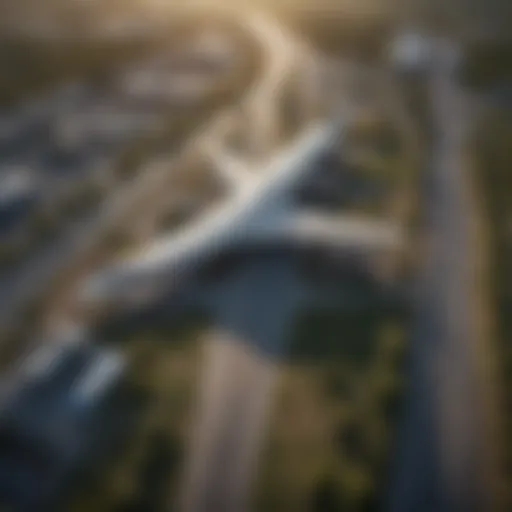 Aerial view of Airport Road and Childhood Learning Center