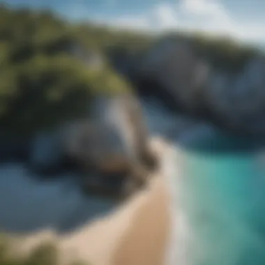 Tranquil Haven with Azure Waters Aerial View of Secluded Cove with Clear Blue Waters