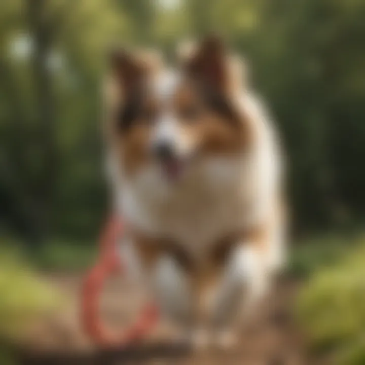 Shetland Sheepdog demonstrating its agility in a lively play