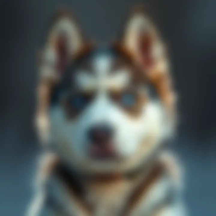 Alaskan Husky with Blue Eyes Alaskan Husky puppy showcasing its striking blue eyes