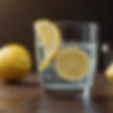Refreshing Alkaline Water Infused with Lemon Glass of Alkaline Water with Lemon Slice