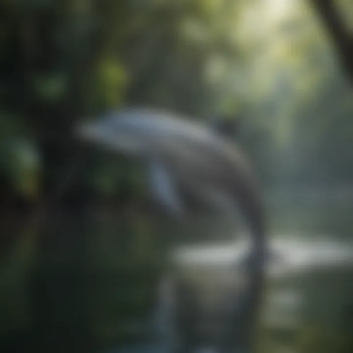 Amazon River Dolphin Swimming in Brazil