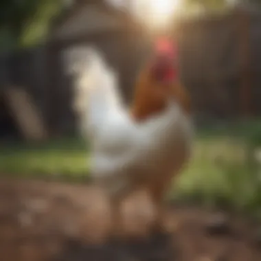 Ameraucana Chicken Breed Roaming in Yard