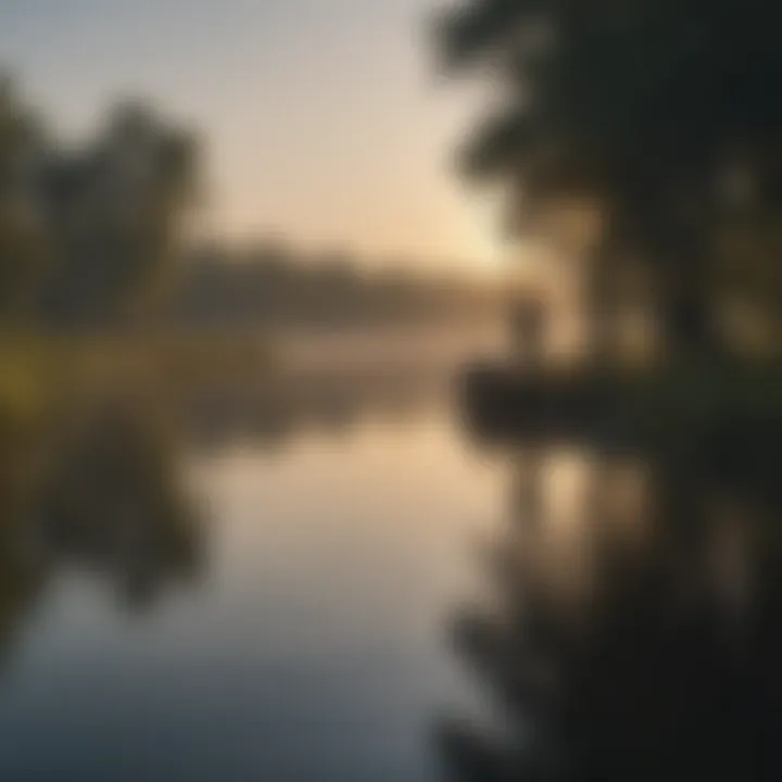 Angler casting a line into the serene waters of Lake Apopka