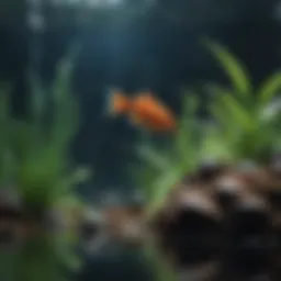 Vibrant vinyl background for aquariums showcasing aquatic life