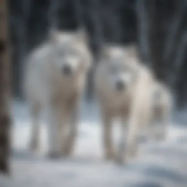 Arctic Wolf Pack Hunting in Snowy Terrain