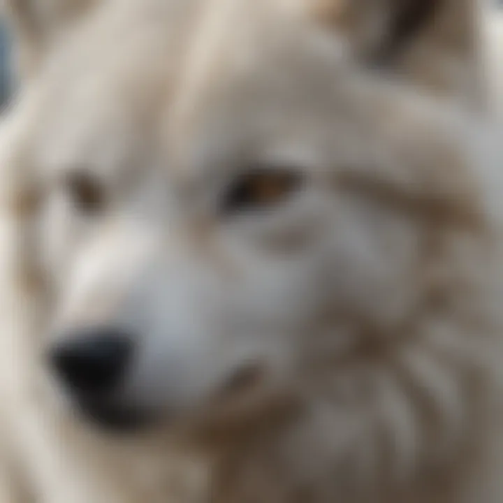 Close-Up of Arctic Wolf's Thick Fur Coat