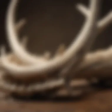 Close-up of antler bones, highlighting their texture and natural origin.