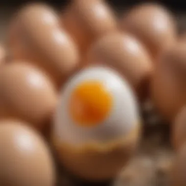 Close-up of an egg with potential allergens highlighted