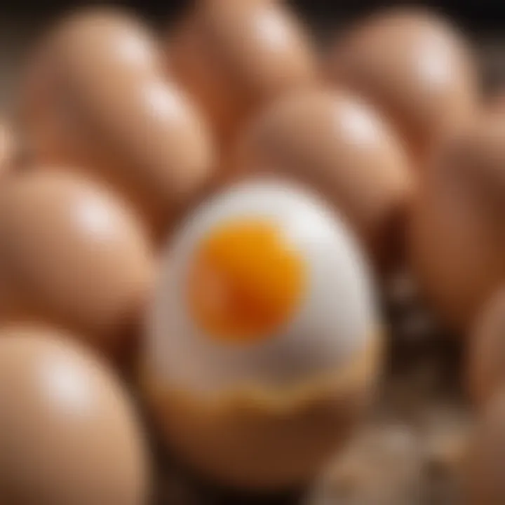 Close-up of an egg with potential allergens highlighted