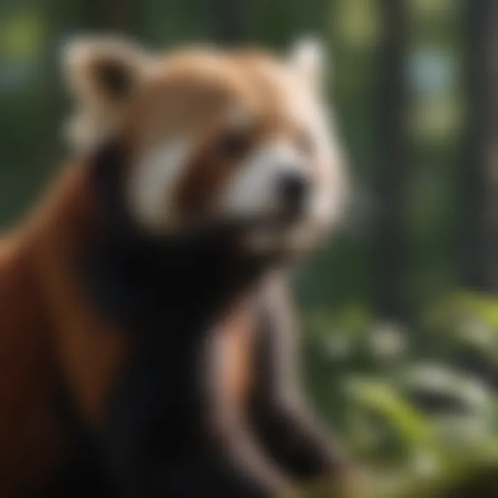 An infographic displaying the conservation status and habitats of red pandas
