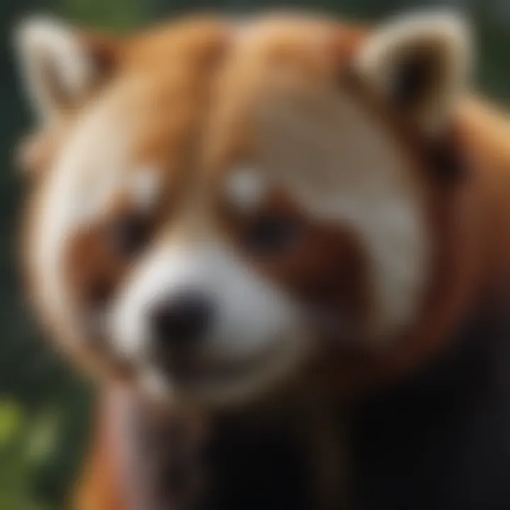 A graphic illustration contrasting red pandas and true bears, depicting their anatomical differences