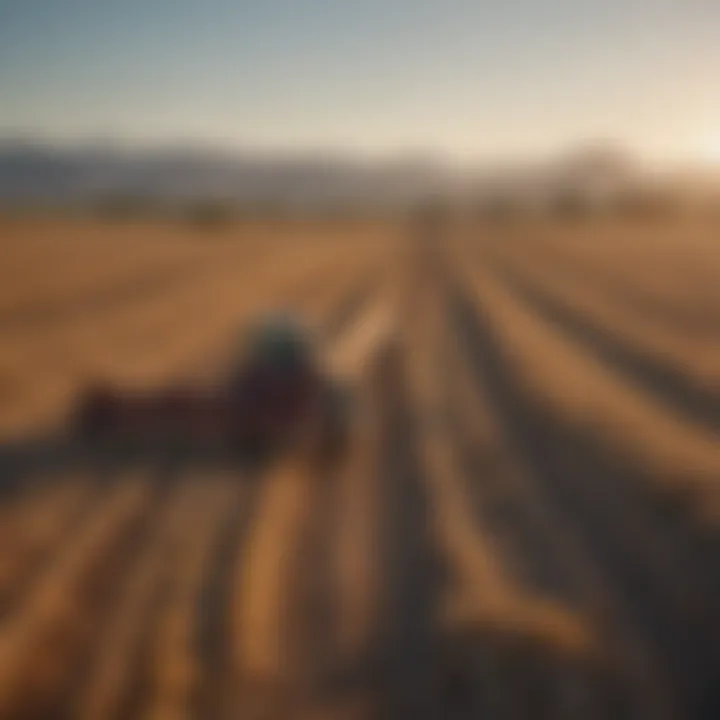 Harvested fields in the Arizona countryside