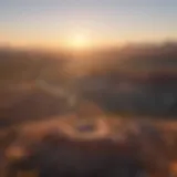 Aerial view of Arizona landscape at sunrise