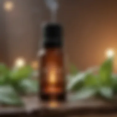 Aromatherapy diffuser spreading invigorating peppermint oil mist