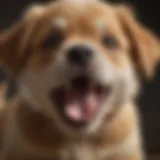 Puppy showing assertiveness through a growl