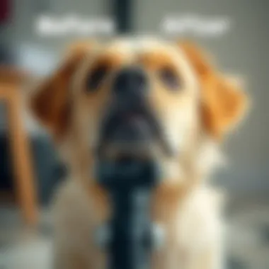 Before and After Pet Hair Cleaning Before and after cleaning pet hair with a vacuum