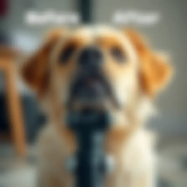 Before and After Pet Hair Cleaning Before and after cleaning pet hair with a vacuum