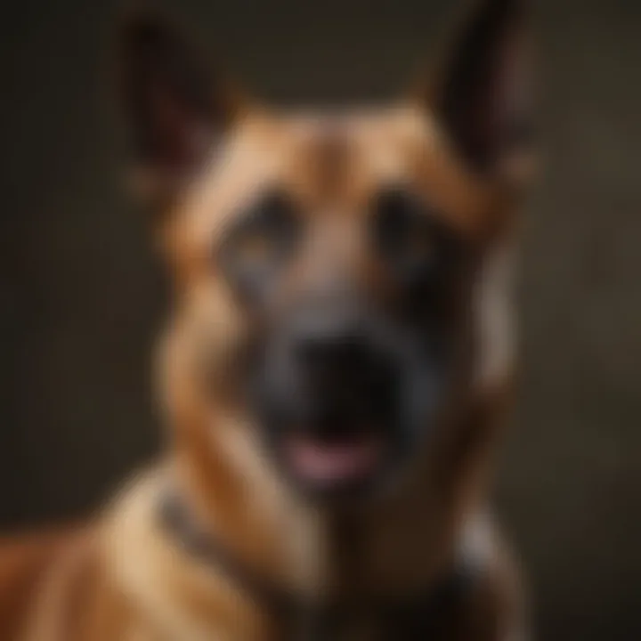 Belgian Malinois showcasing its attentive and alert expression