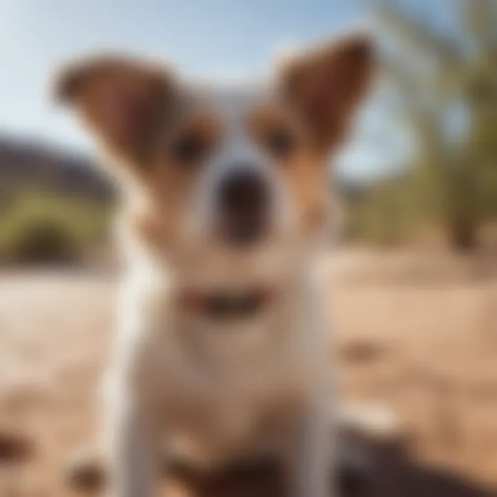 Aussie Puppy Playing in the Arizona Sun