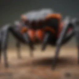 A close-up of an Australian Redback spider showcasing its distinct features.