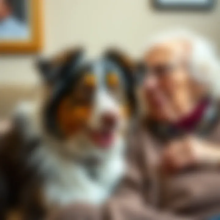 Enriching Lives: Therapy Dogs and the Elderly Australian Shepherd interacting with elderly individuals