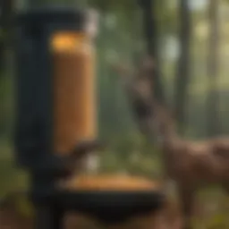 Automatic Deer Corn Feeder in Forest Setting