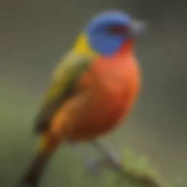 Colorful Painted Bunting showcasing its vibrant plumage