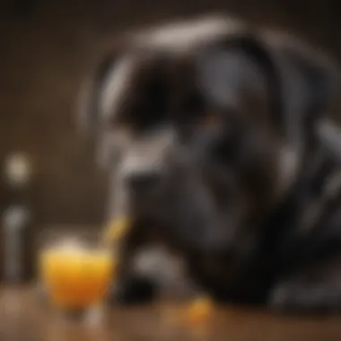 Cane Corso enjoying balanced nutrition