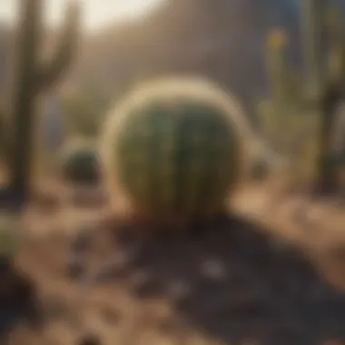 Healthy Cactus Thriving in Balanced Soil Mix Healthy cactus thriving in perfectly balanced soil mix