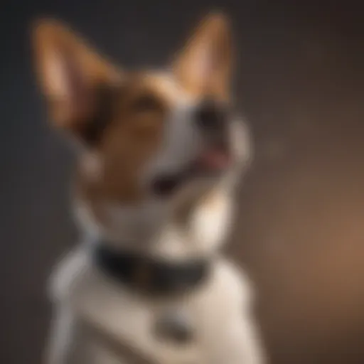 A sleek Barkmute collar on a dog, showcasing its design and comfort.