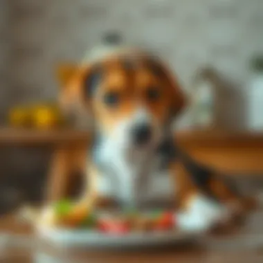 Healthy Meal for Beagle Lab Mix Beagle Lab mix enjoying a healthy meal