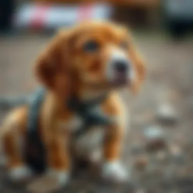 Training Session with Beagle Lab Mix Beagle Lab mix puppy receiving training commands