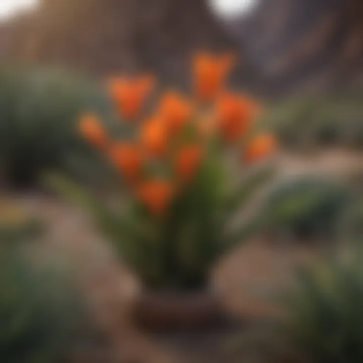 Beautiful canna lily arrangement in Arizona landscape