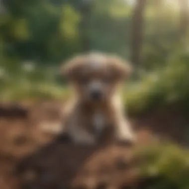 Tranquility Captured in a Kugsha Puppy Beautiful Kugsha puppy in a serene natural setting