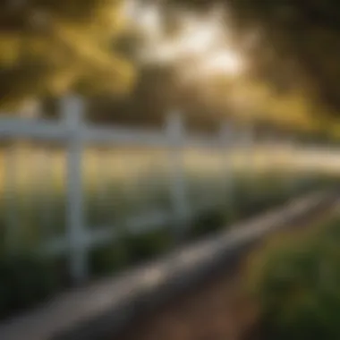 Seamless Integration with Nature in Vinyl Fencing Beautiful semi-permanent vinyl fence blending seamlessly with nature