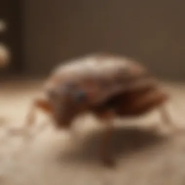 Bed bug hiding in intricate household setting