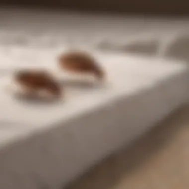 Illustration of bed bugs moving across a mattress