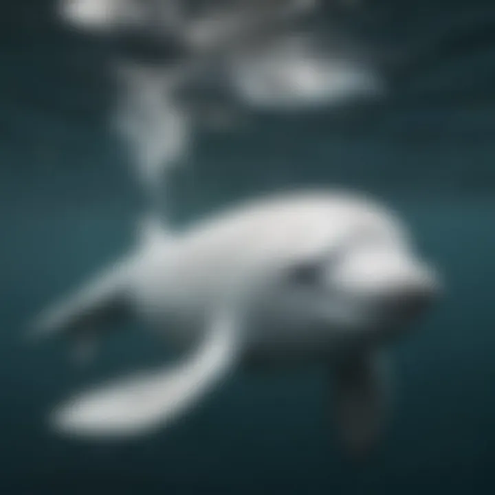 Captivating Beluga Whale Pod in Crystal Clear Ocean