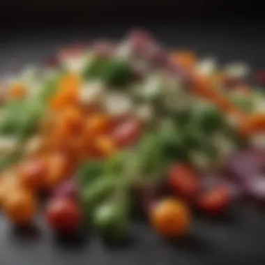 Close-up of chopped mixed vegetables for dogs