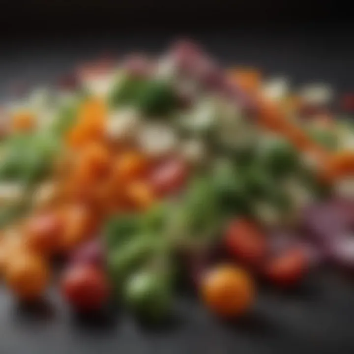 Close-up of chopped mixed vegetables for dogs