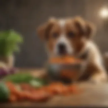 Dog enjoying a bowl of mixed vegetable medley