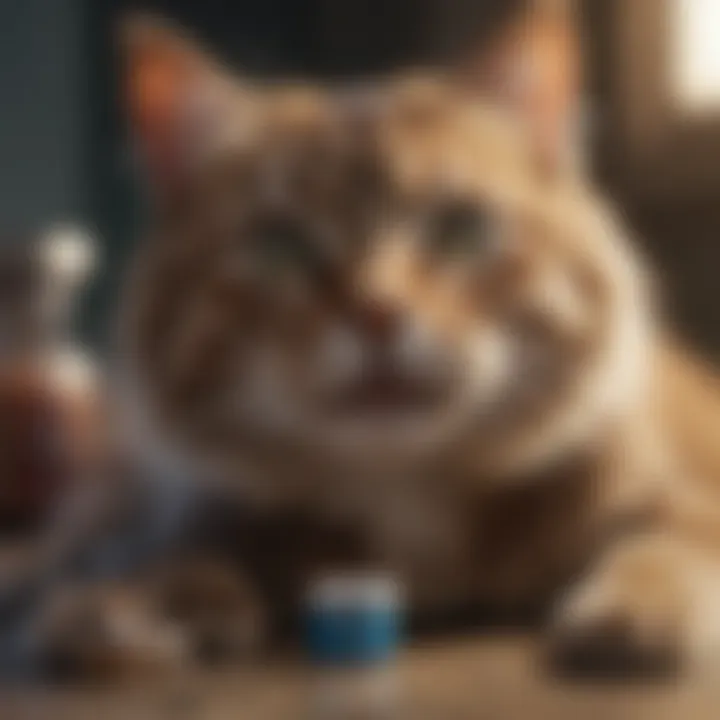 Displaying a range of deworming products for cats