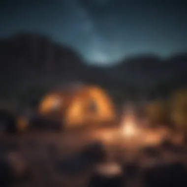 Starry Night Sky over Mountain Campsite